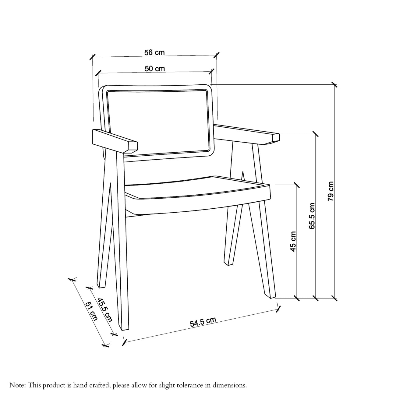Cane Rattan Dining Chair with Arms - Natural