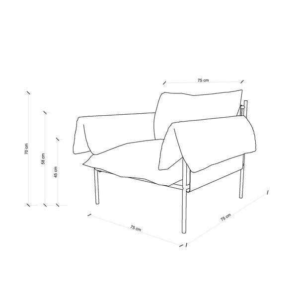 Metal & Fabric Lounge Chair