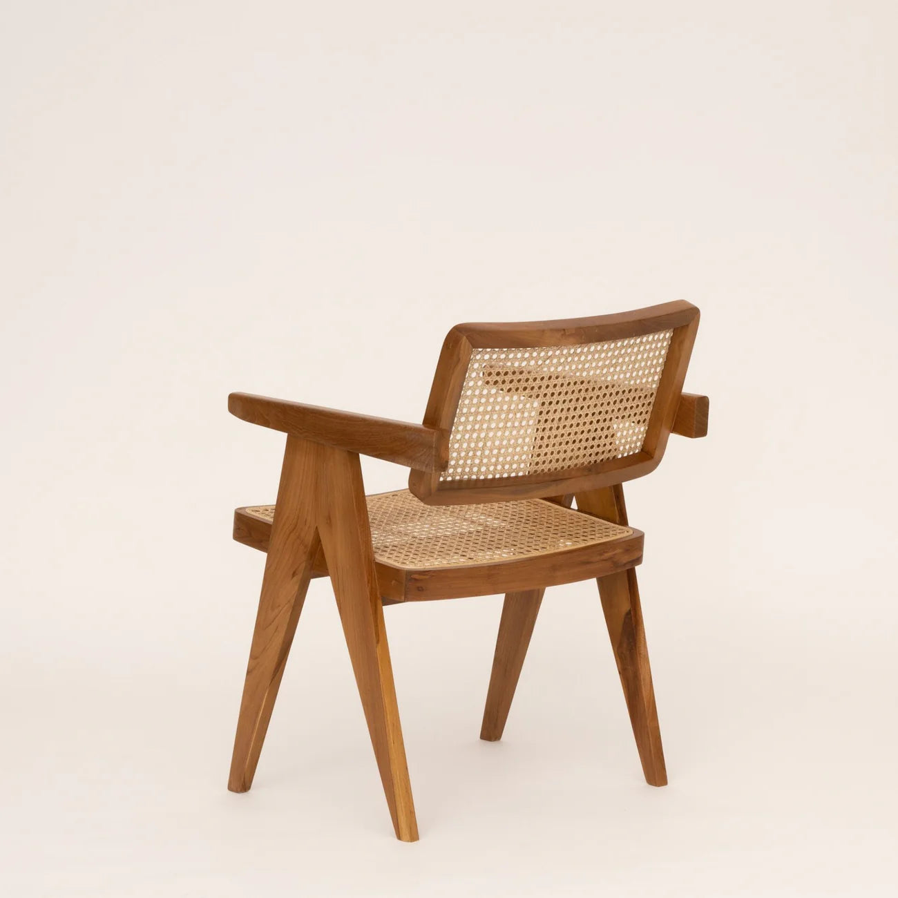 Cane Rattan Dining Chair with Arms - Natural
