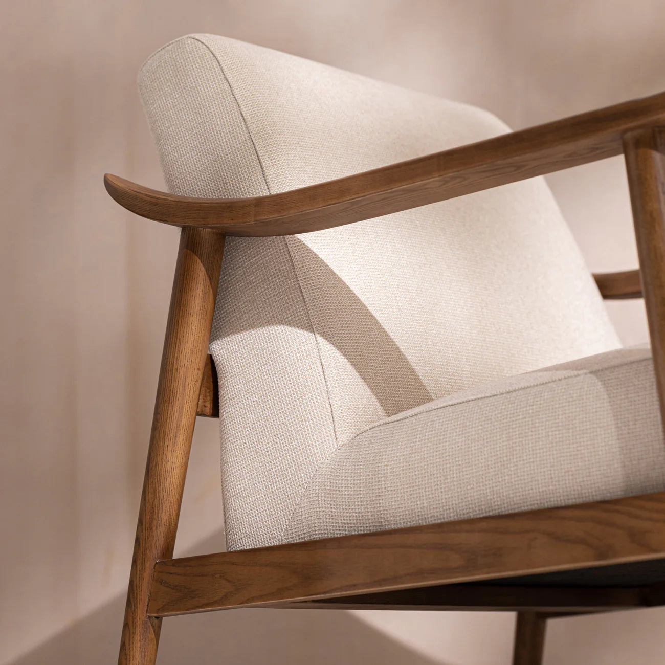 Fabric and Walnut Armchair