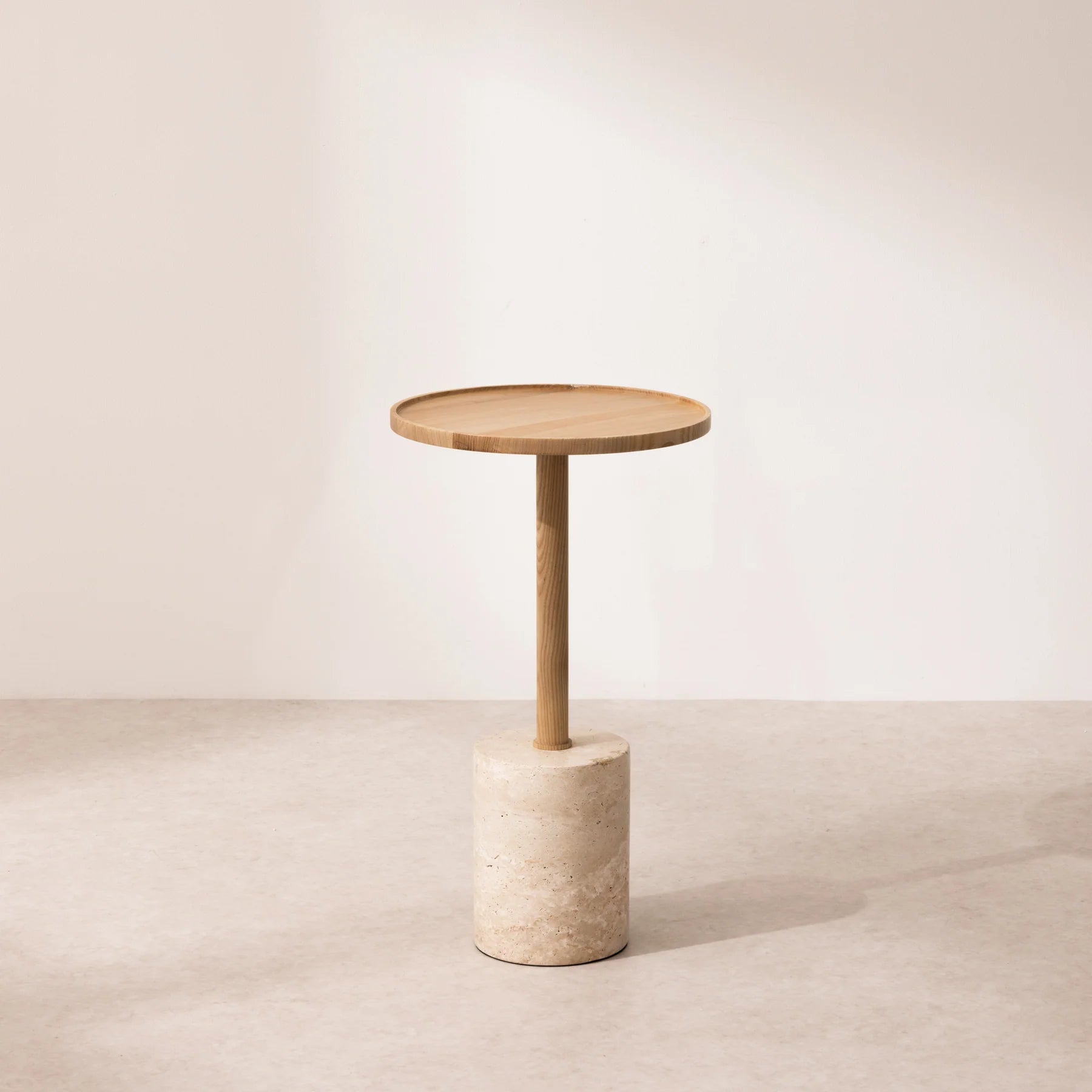 Travertine Side Table