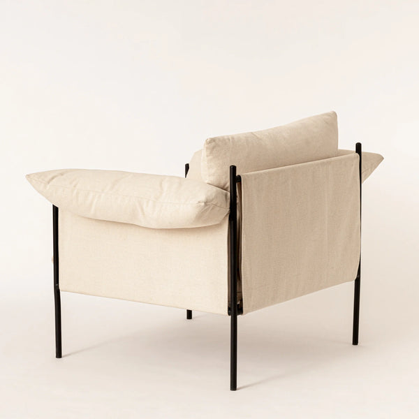 Metal & Fabric Lounge Chair