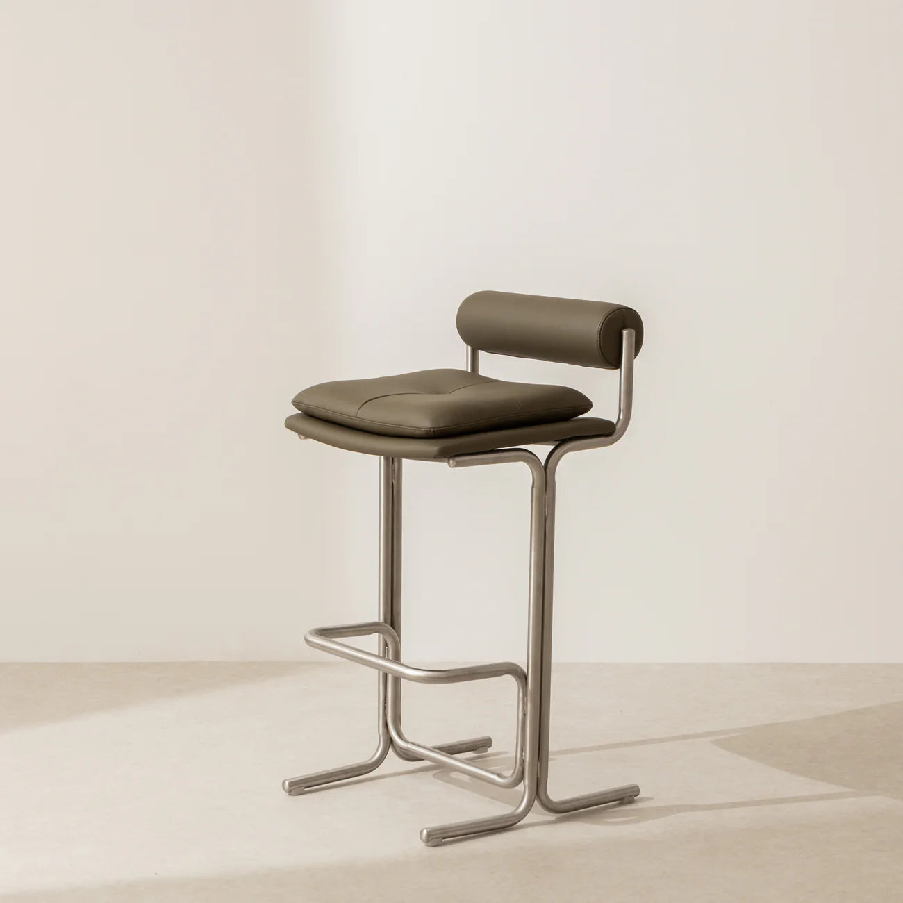 Steel and Bolster Bar Stool