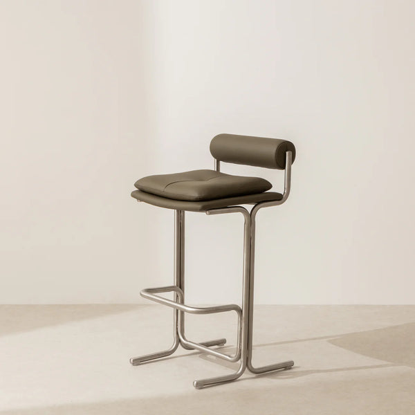 Steel and Bolster Bar Stool