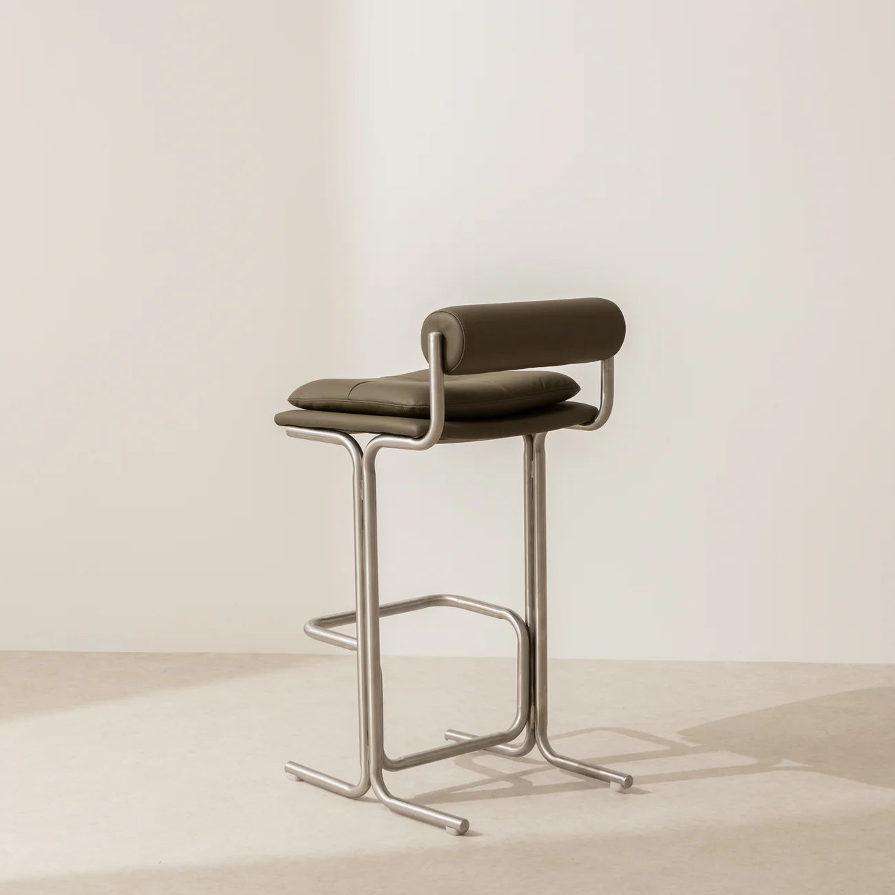 Steel and Bolster Bar Stool