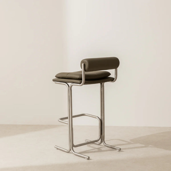 Steel and Bolster Bar Stool