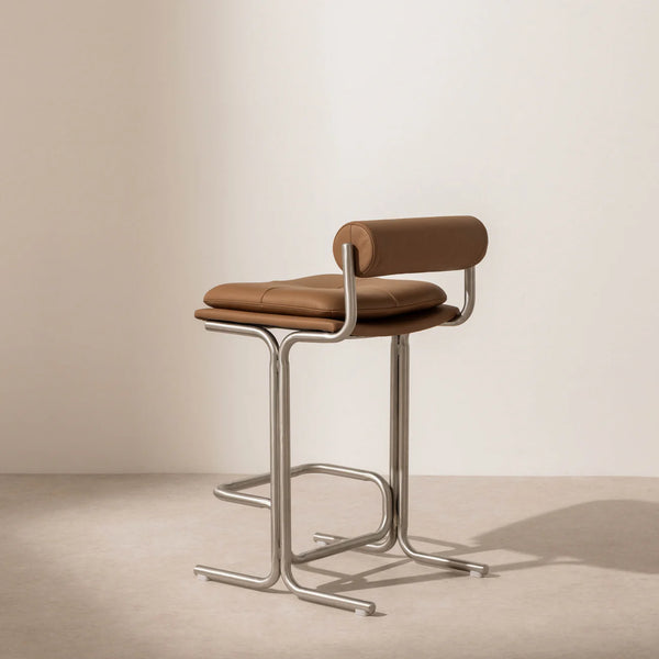 Steel and Bolster Bar Stool