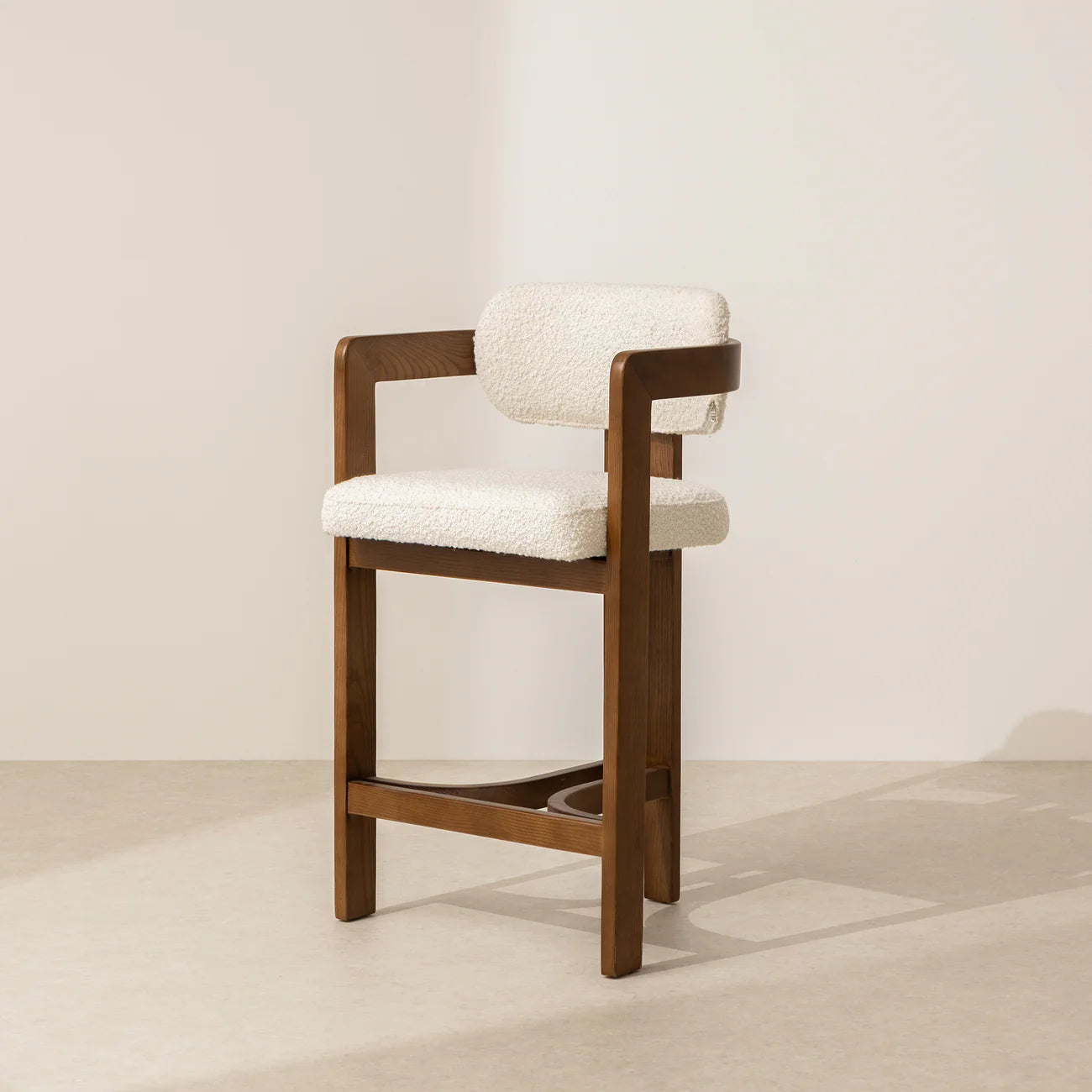 Curved Walnut Bar Stool