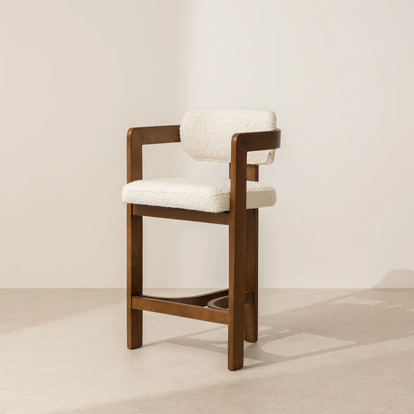 Curved Walnut Bar Stool