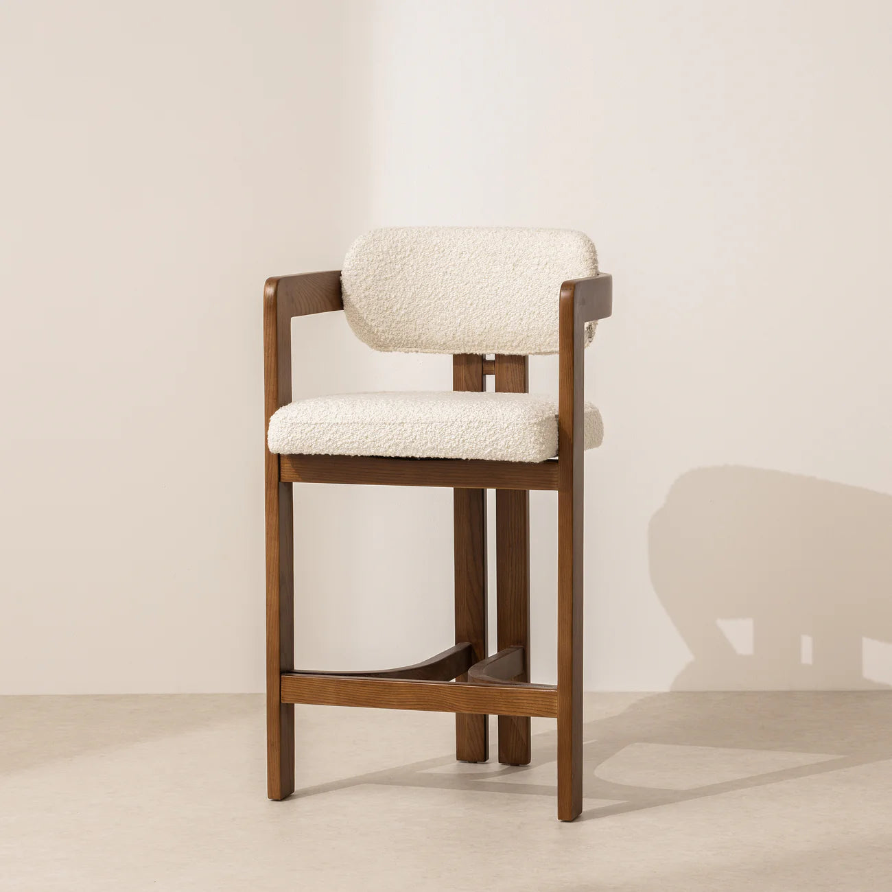 Curved Walnut Bar Stool