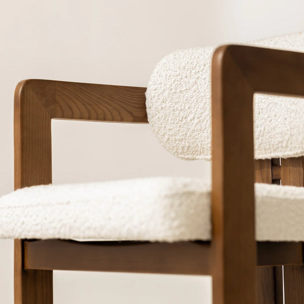 Curved Walnut Bar Stool