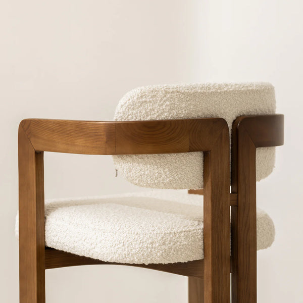 Curved Walnut Bar Stool