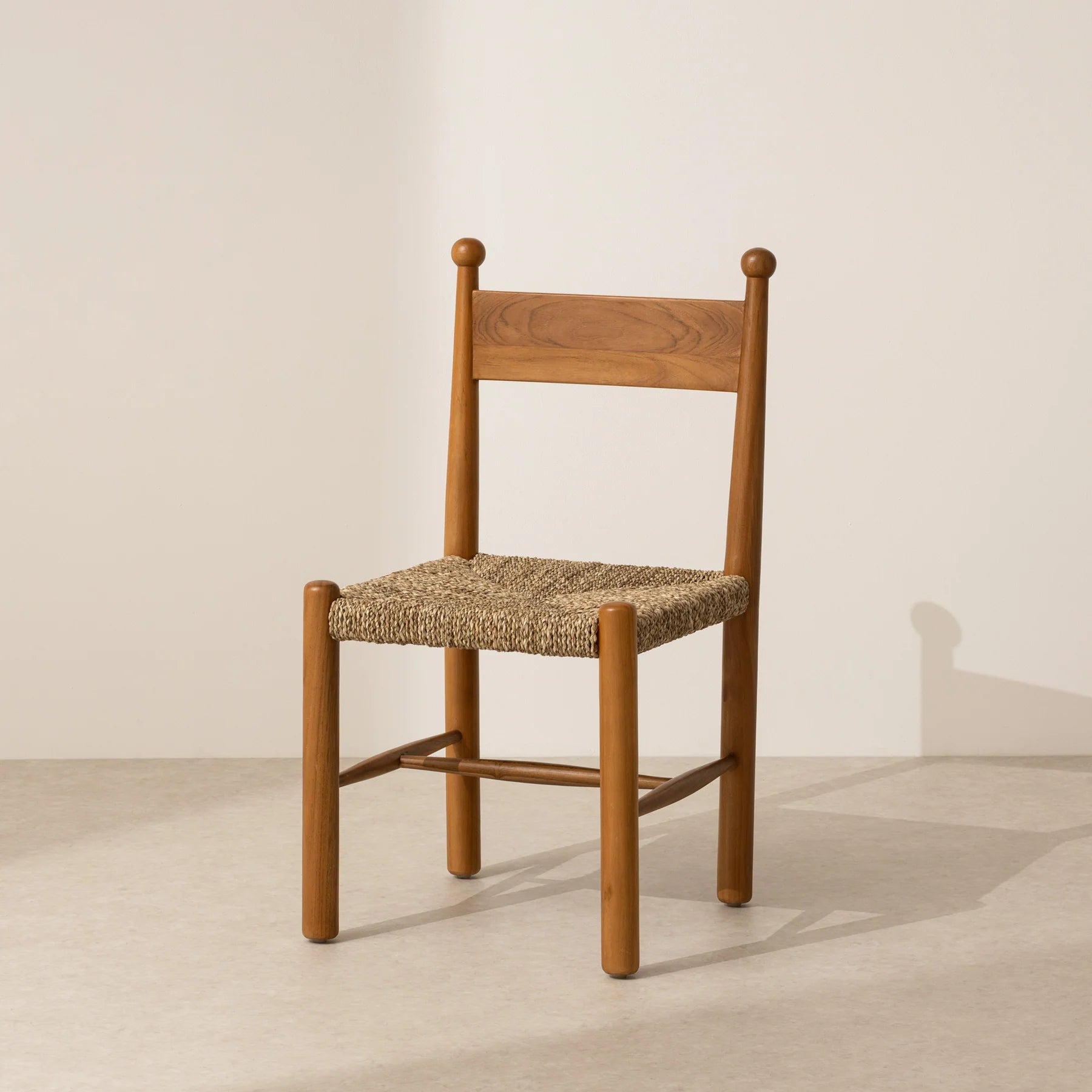 Finials Dining Chair with Rope Seat