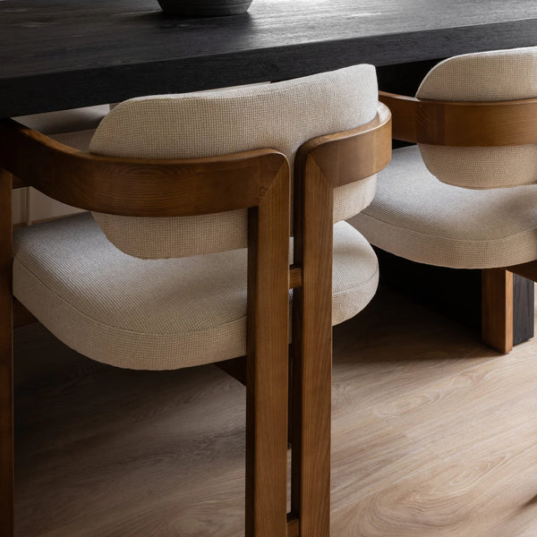 Curved Walnut Dining Chair - Canvas