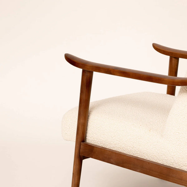 Fabric and Walnut Armchair
