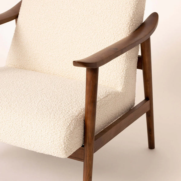 Fabric and Walnut Armchair