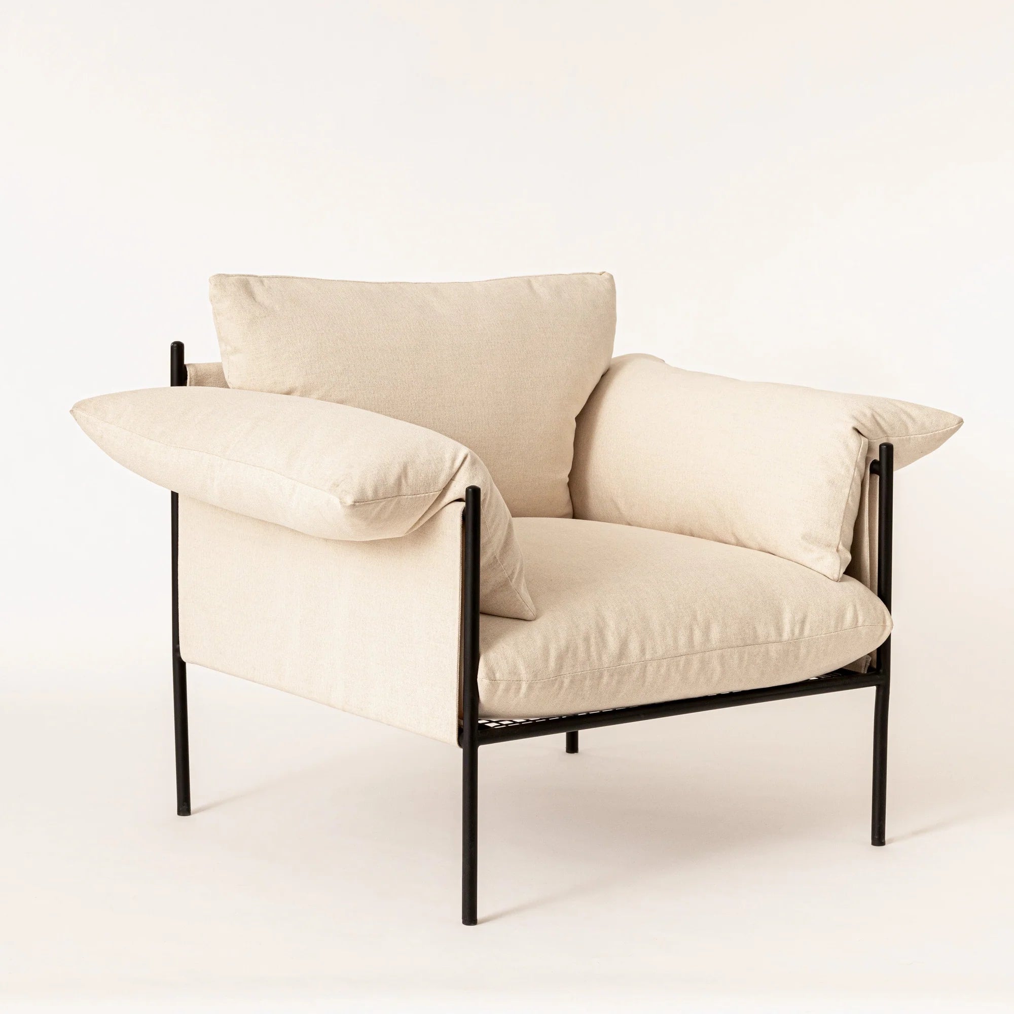 Metal & Fabric Lounge Chair