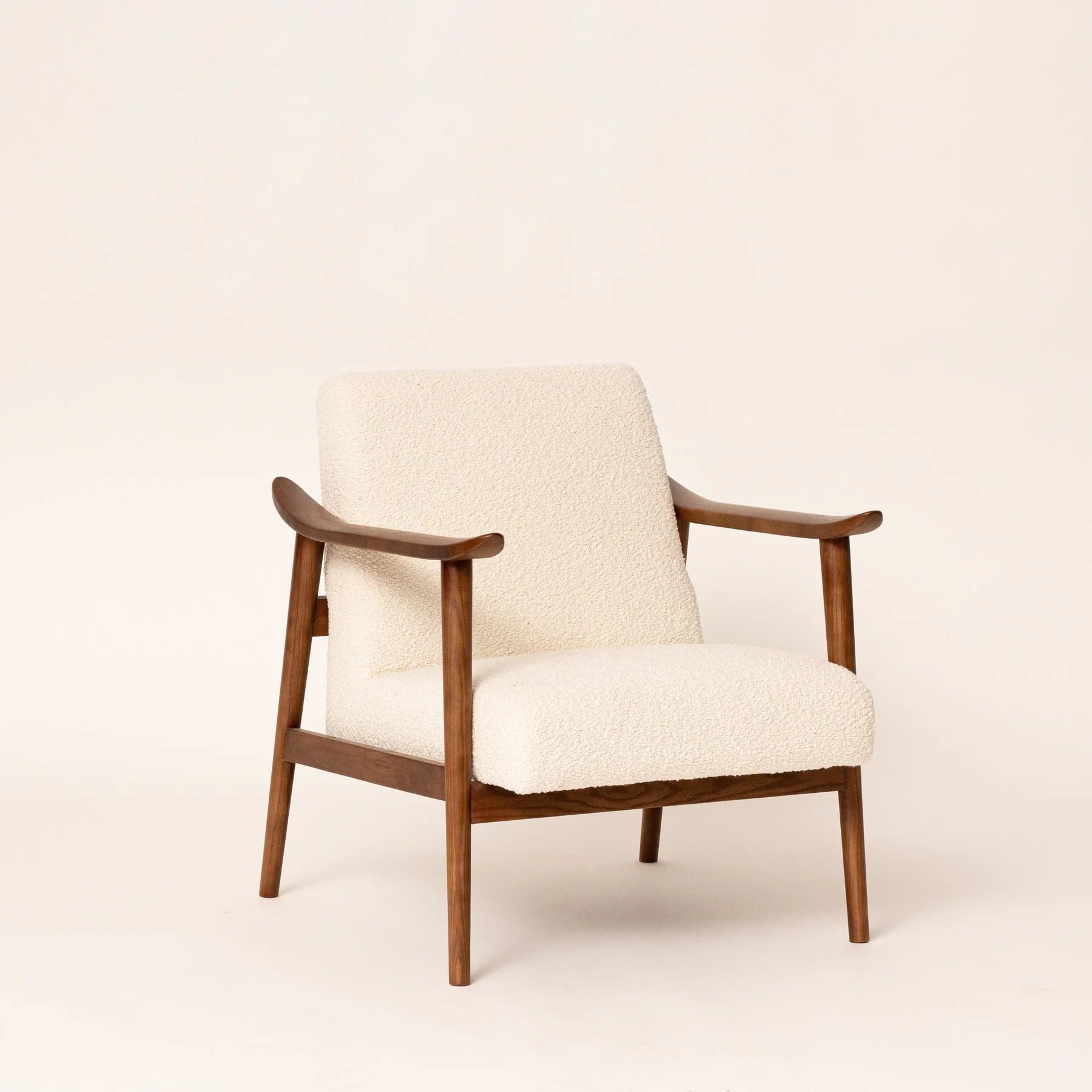 Fabric and Walnut Armchair